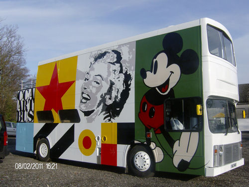 This former Liverpool bus was converted to a mobile art gallery! Conversion by Qualiti Conversions. 01489 783622. www.qualiticonversions.com